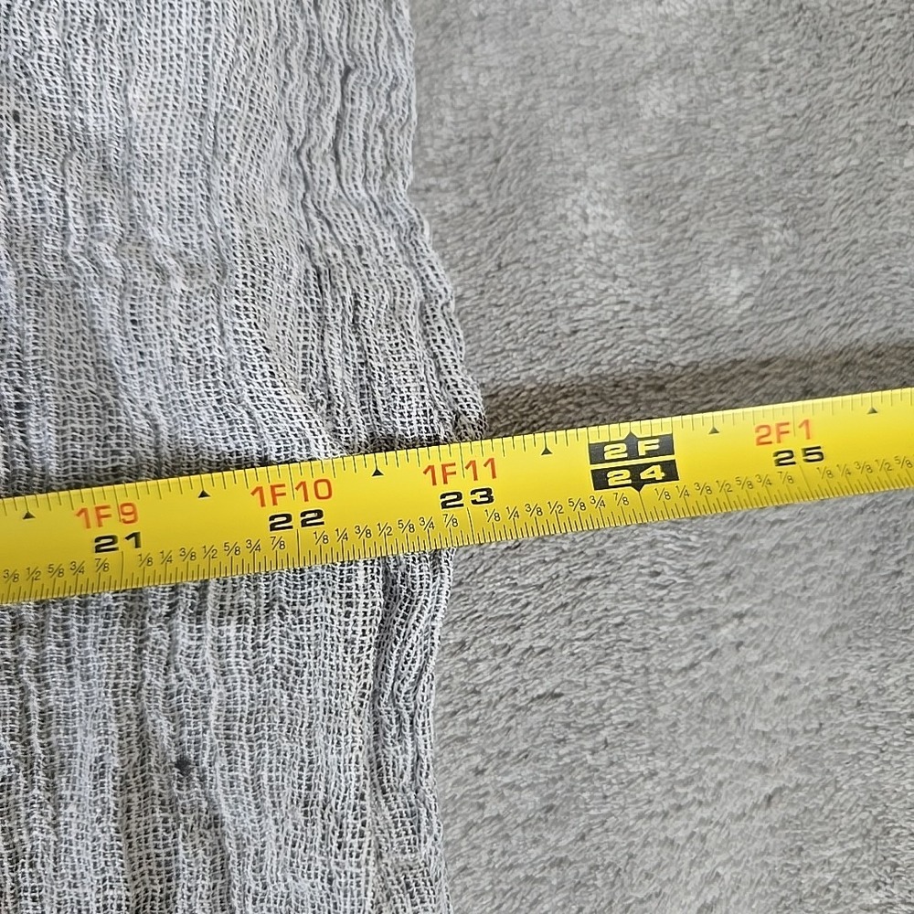 Tahari Blouse Womens Medium Gray Loose Weave 100% Linen Oversized Button Up - Picture 6 of 7